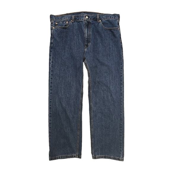 Levis 505 Men's Jeans Straight Leg Regular Fit Size 42x30 Blue Denim - Picture 3 of 9